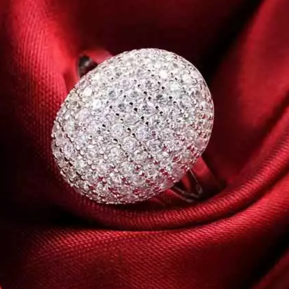 Luxury 925 Silver Unique Design Diamond Ring New - Picture 9 of 9